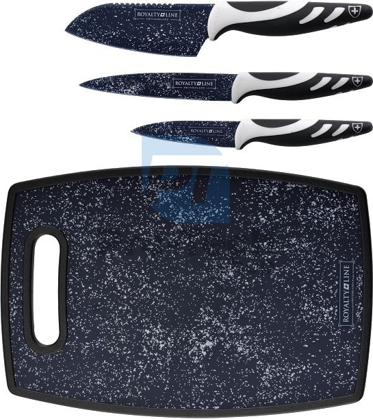 Set cuțite de bucătărie cu tocător, 4 piese ROYALTY LINE Black 50352
