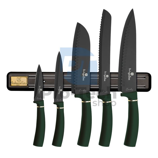 Set cuțite de bucătărie cu suport magnetic inox, 6 piese EMERALD 20168
