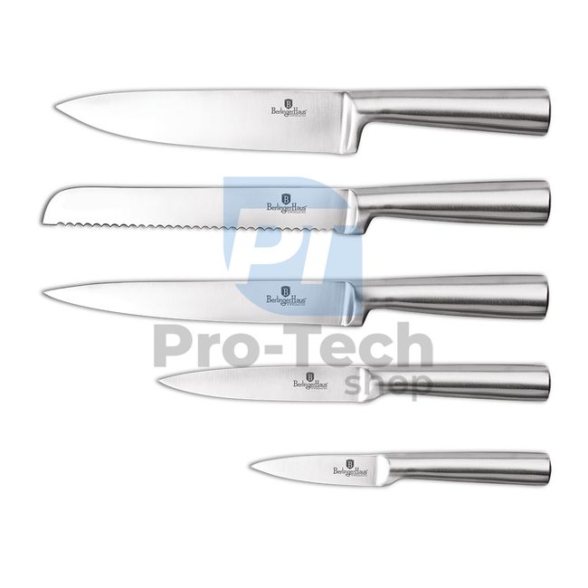 Set cuțite de bucătărie inox cu suport, 6 piese AQUAMARINE 20071
