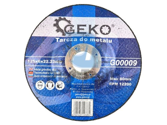 Disc de șlefuit pentru metale 125 mm x 6 mm x 22,2 mm 02082