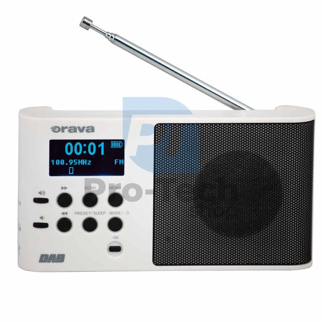 Radio portabil digital DAB/FM Orava, alb 73502