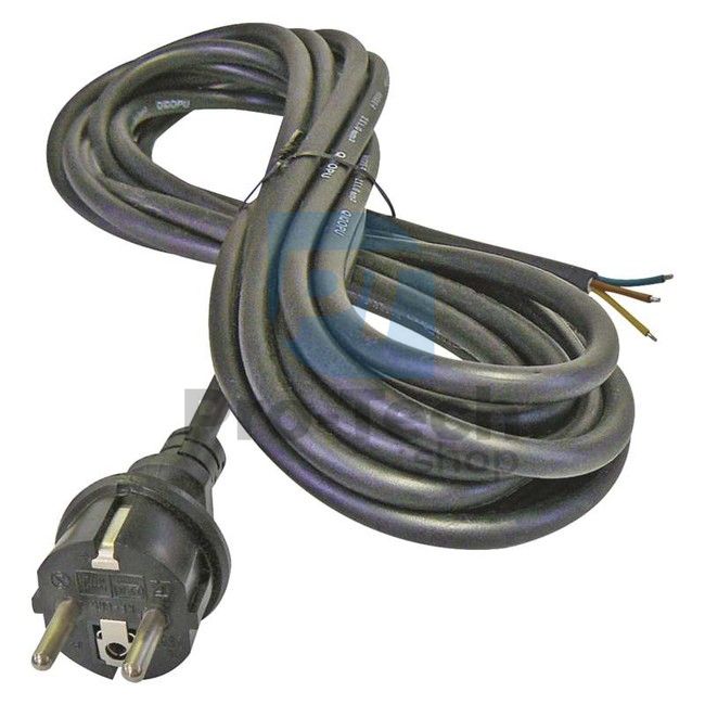 Flexo cablu de alimentare 3× 1,5mm2, 5m, negru, cu ștecher 70524