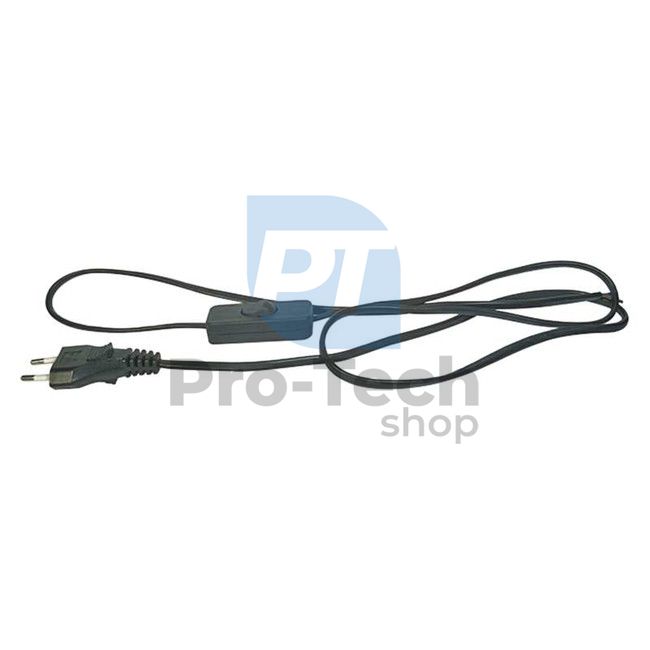 Flexo cablu de alimentare PVC 2× 0,75mm2 cu întrerupător pe fir, 2m, negru 70983