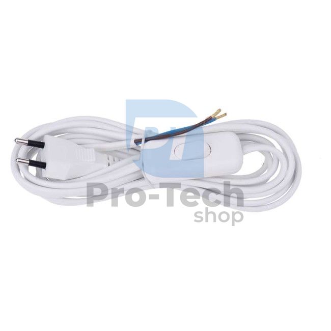Flexo cablu de alimentare PVC 2× 0,75mm2 cu întrerupător pe fir, 3m, alb 71044