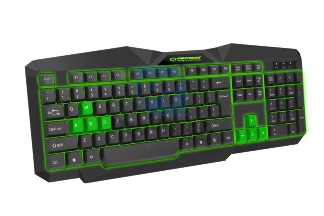 Tastatură gaming cu iluminare LED USB TIRIONS, verde