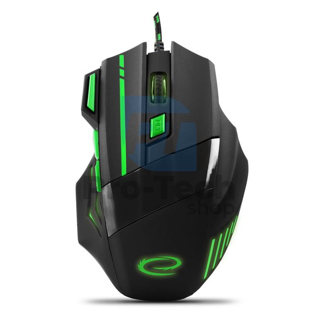 Mouse gaming cu iluminare LED 7D USB WOLF, verde