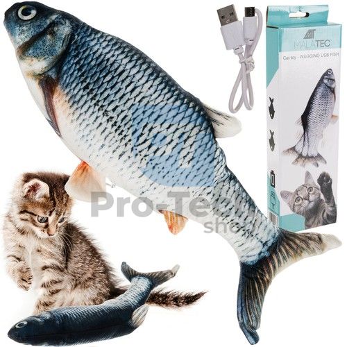 Jucărie pentru pisici - pește săritor cu USB 74340
