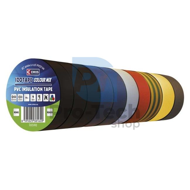 Bandă izolatoare PVC 15mm / 10m mix 71006