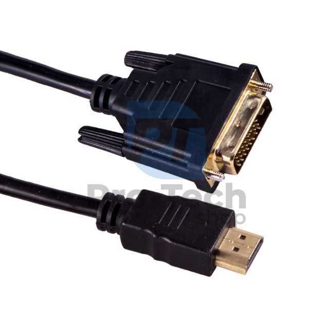 Cablu HDMI - DVI 2 m, conectori placați cu aur