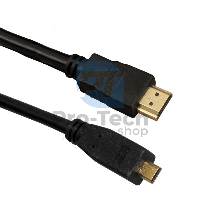 Cablu MicroHDMI - HDMI 1,5 m, conectori placați cu aur