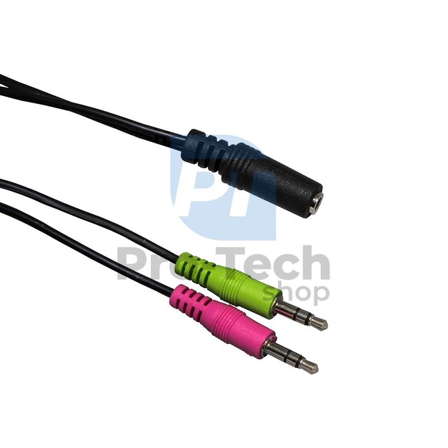 Cablu Mini Jack F - 2xMini Jack M, 0,15m