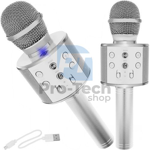 Microfon karaoke cu difuzor - argintiu Izoxis 22188 75845