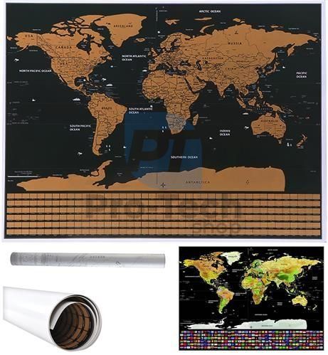 Harta lumii - răzuibilă cu steaguri 74592