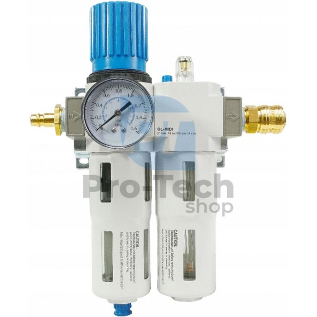 Regulator de presiune cu filtru, manometru și lubrificator 1/2" 15132