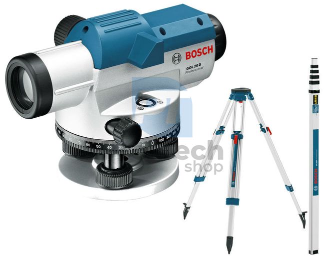 Nivelă optică Bosch GOL 20 D cu miră telescopică și suport 10627