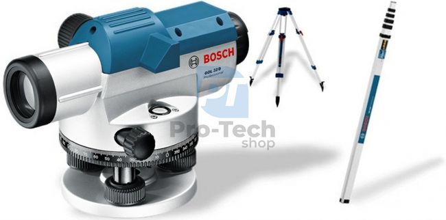 Nivelă optică Bosch GOL 32 D cu miră telescopică și suport 10628