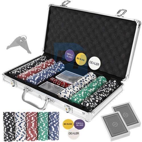 Poker - Set de 300 de jetoane în cutie metalică HQ 74931