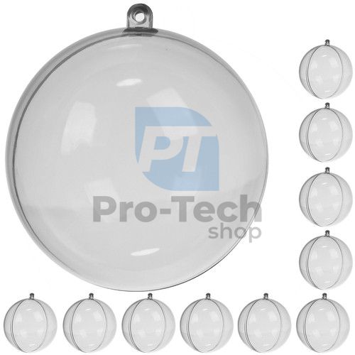 Set 10 bile transparente decorative de Crăciun, 10 cm, Ruhhy 22277 76001