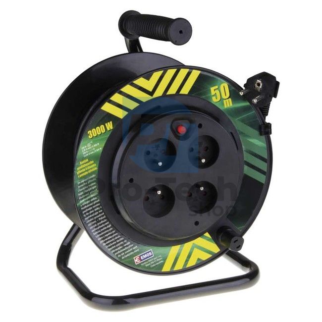 Prelungitor electric pe tambur – 4 prize, 50m, 1,5mm2 70444