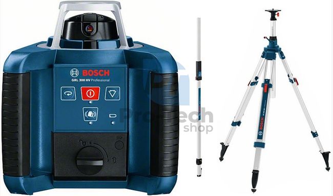 Nivelă cu laser rotativ Bosch GRL 300 HVG cu suport de construcție BT 300 HD și rigla de măsurare GR 240 15264