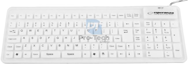 Tastatură din silicon USB/OTG, alb