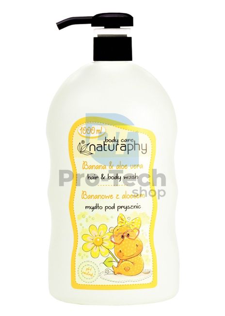 Gel de duș și șampon 2în1 baby banana și aloe vera Naturaphy 1000ml 30026