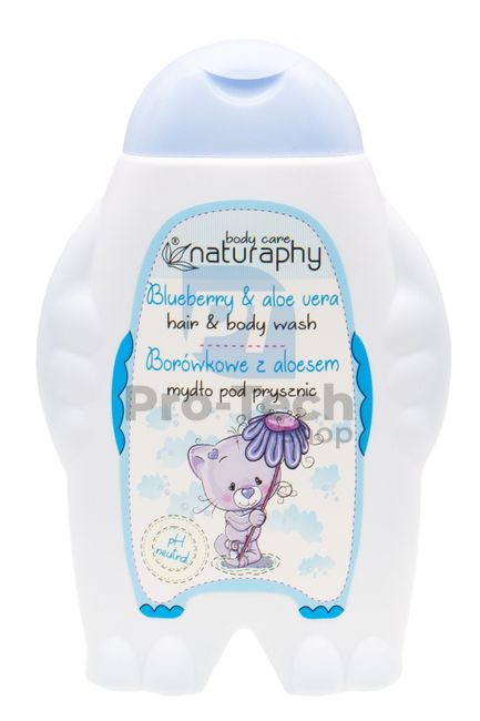 Gel de duș și șampon 2 în 1 pentru copii cu afine și aloe vera Naturaphy 300ml 30031