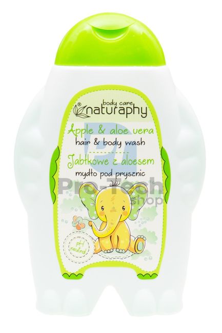 Gel de duș și șampon 2 în 1 pentru copii cu mere și aloe vera Naturaphy 300ml 30032
