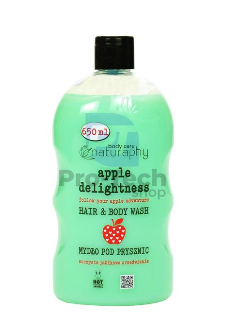 Gel de duș și șampon 2 în 1 cu mere și aloe vera Naturaphy 650ml 30043