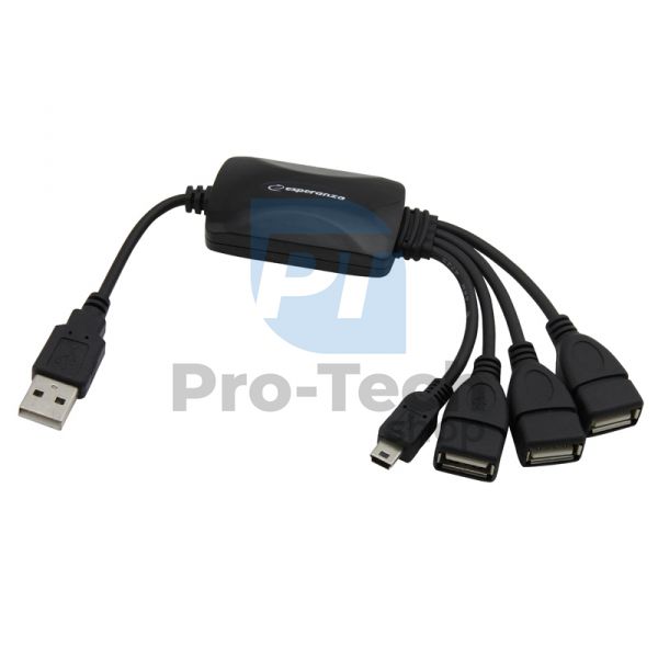 Hub USB 2.0 3 porturi USB + 1 port MINI USB