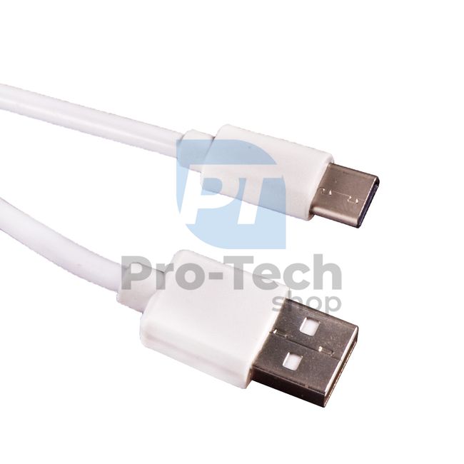 Cablu USB-C 2.0, 1,5m, alb