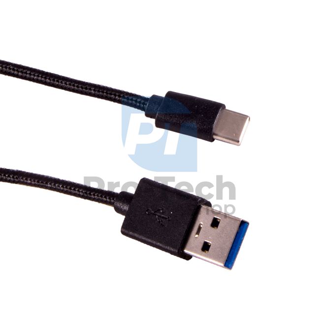 Cablu USB-C 3.0, 1m, negru, împletit