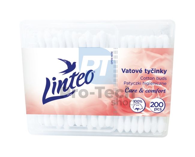 Bețișoare igienice de urechi 200 de bucăți în cutie Linteo 30422