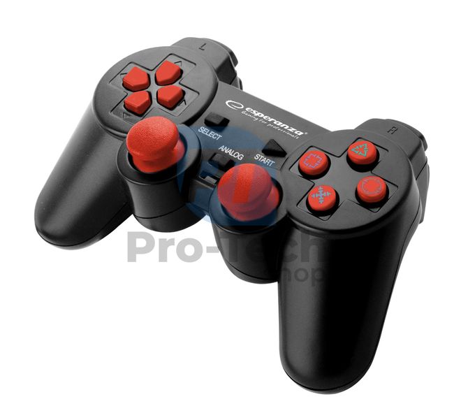 Gamepad cu vibrații PC/PS3 USB TROOPER, negru-roșu