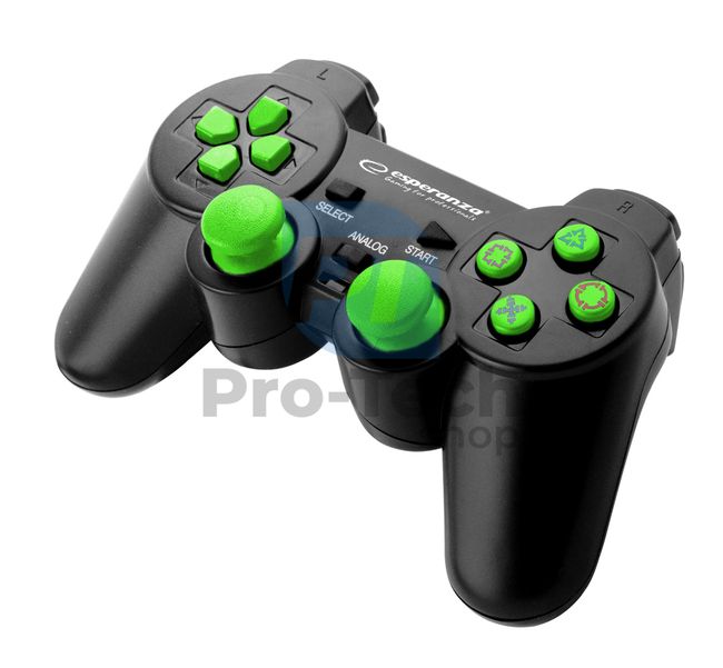 Gamepad vibrator PC/PS3 USB TROOPER, negru-verde