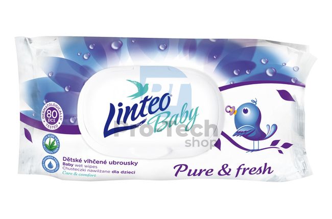 Șervețele umede Linteo Baby Pure and fresh 80 bucăți în cutie din plastic 30430