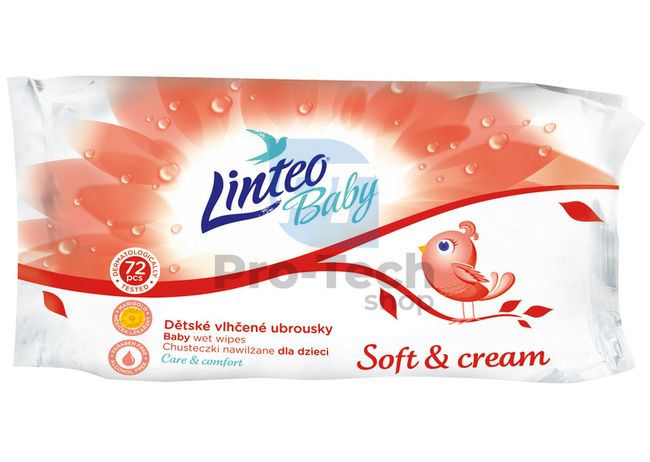 Șervețele umede Linteo Baby Soft and Cream 72 bucăți 30428