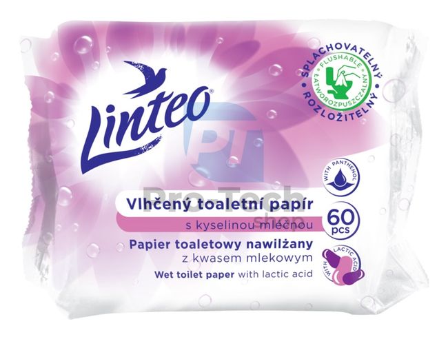 Șervețele hârtie igienică umedă cu acid lactic Linteo Satin 60 bucăți 30443