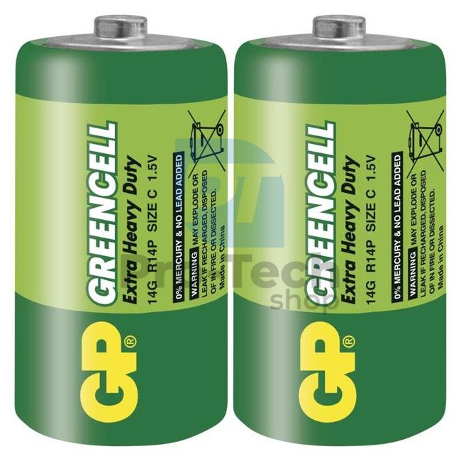 Baterie de clorură de zinc GP Greencell R14 (C), 2 bucăți 71057