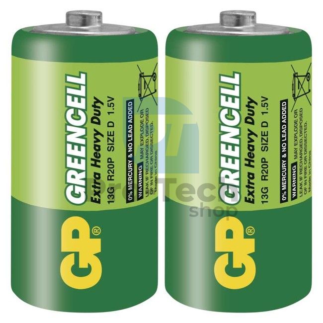 Baterie de clorură de zinc GP Greencell R20 (D), 2 bucăți 71071